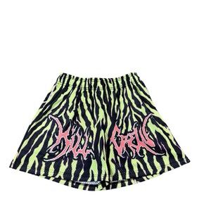 Killcrew Black Green Spellout Flame Print Men's Mesh Short Size Small Mint